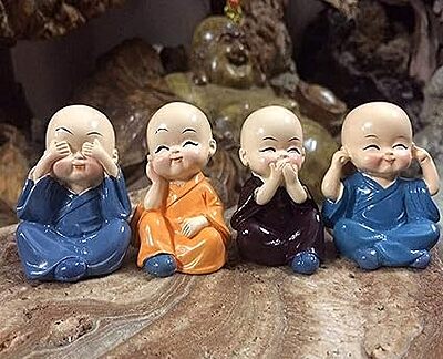Polyresin Buddha Idol Decorative Showpiece Little Baby Monk Buddha Set of 4 Pcs Lord Buddha Idol (Multicolour) Polyresin Buddha Idol Decorative Showpiece Little Baby Monk Buddha Set of 4 Pcs Lord Buddha Idol (Multicolour)
