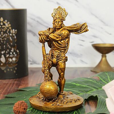 Bahubali Hanuman Ji Idol – 12.6 cm Resin Murti for Study Table Bahubali Hanuman Ji Idol – 12.6 cm Resin Murti for Study Table